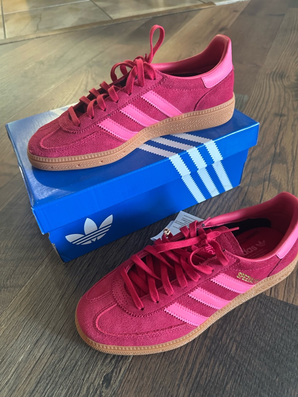 US 5.5 adidas Handball Spezial J Blue Shoe Box with White Trefoil